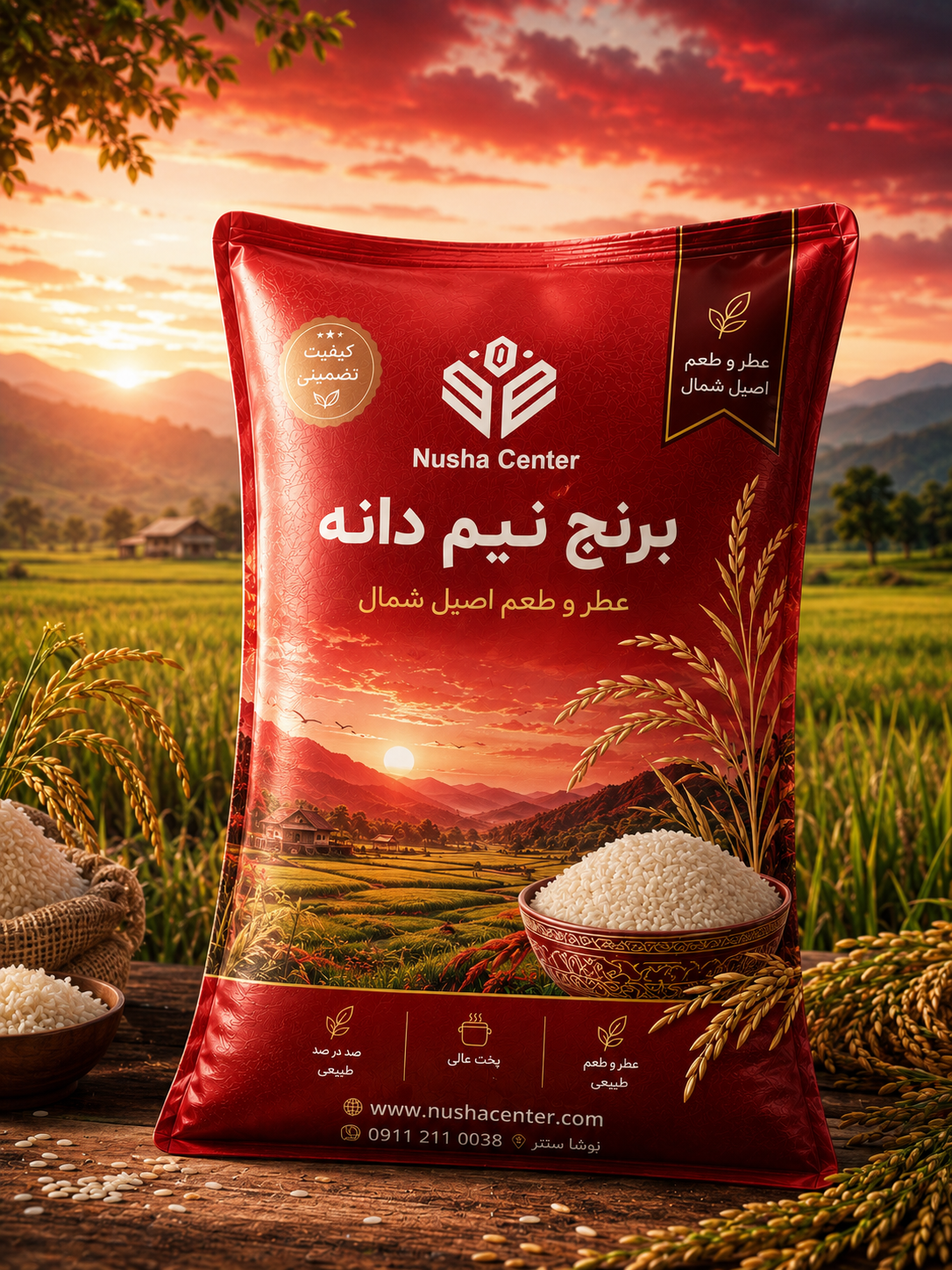 برنج نیم دانه ۱۰ کیلوگرم
